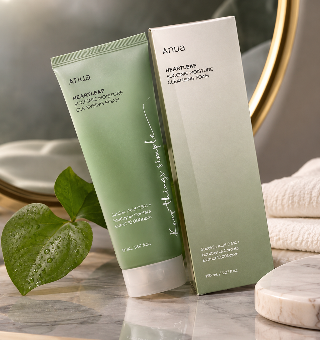 Anua Heartleaf – קצף ניקוי ולחות לפנים