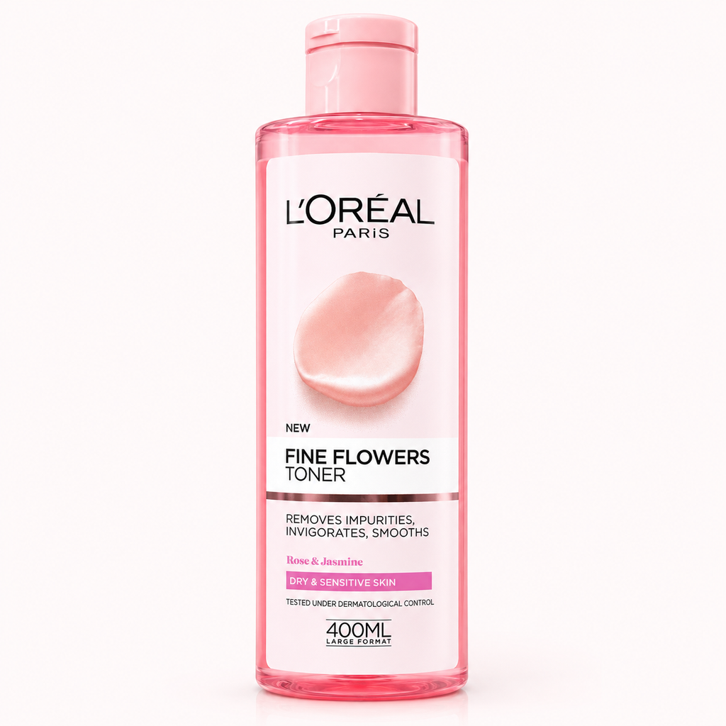מי פנים לוריאל פריז Fine Flowers לעור יבש ורגיש – 400 מ״ל
